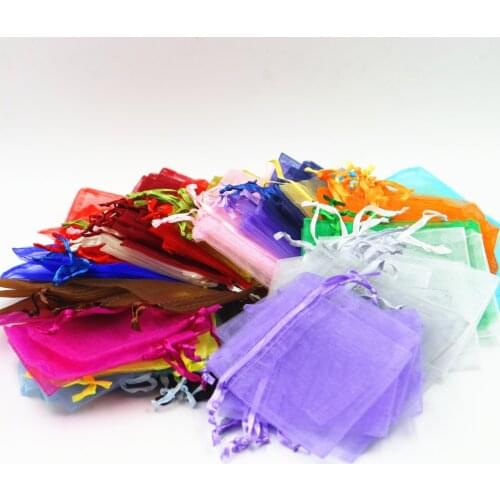 50pcs 15x20cm Organza Bags Jewelry Packaging Display Pouches Christmas Halloween Wedding Birthday Party Candy Gift Boxes Bags