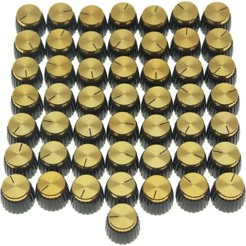 50Pcs Guitar AMP Amplifier Knobs Black With Gold Cap Push on Knob Fits Marshall AMP