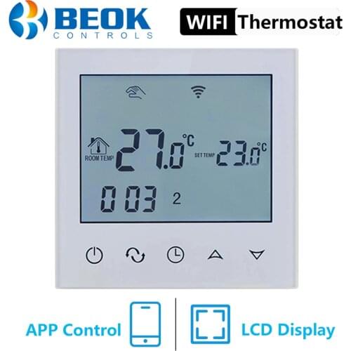 Beok TDS21WIFI-EP Wifi Function Thermostat White Back Light Smart Temperature Regulator Support Alexa Google Home