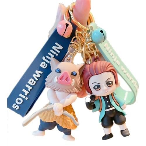 Cartoon Demon Slayer Keychain Anime Spot Key Pendant Figurine Hot Sale Cute School Bag Ornament Unisex Creative Business Gift