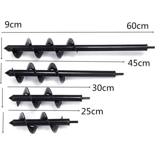 DANIU 9x25/30/45/60cm Garden Auger Small Earth Planter Drill Bit Post Hole Digger Earth Planting Auger Drill Bit