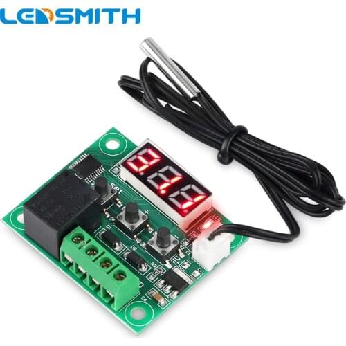LEDSMITH W1209 Digital Temperature Controller High-precision Temperature Controller DC 12V Waterproof NTC Sensor