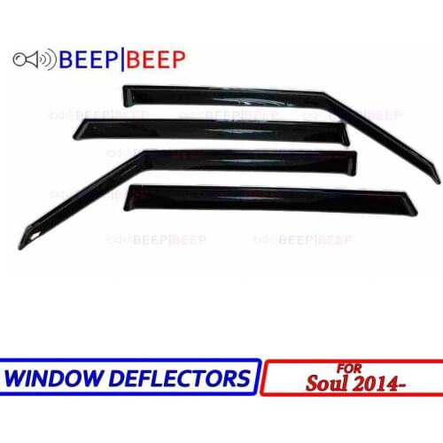 For Kia Soul 2014-2018 car window deflectors car wind deflector sun guard rain vent visor cover trim car styling accessories