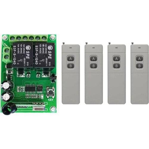 3000m Long Range Remote Control Switch DC24V 2CH 10A Relay Switch Transmitter&Receiver light /lamp/ window/Garage Doors shutters