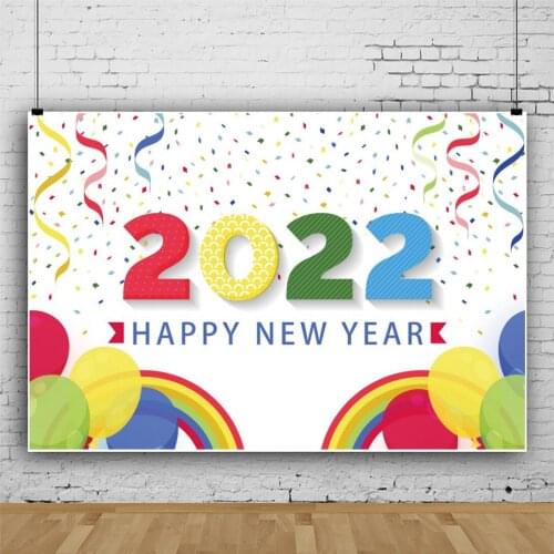Welcome 2022 New Year Backdrop Photo Family Reunion Celebration Party Cartoon Backgrounds Studio Prop Banner Decor Poster