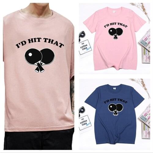 2021 Summer Hot Sale Cotton Fitness Sport Clothing Women Men Tops Table Tennis Print Tee Fitness Sport Sports Wear Camisetas