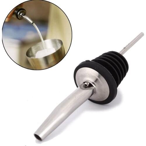 Hot New 2pcs Stainless steel wine Olive Oil Pourer Dispenser Spout Glass Bottle Pourer Black