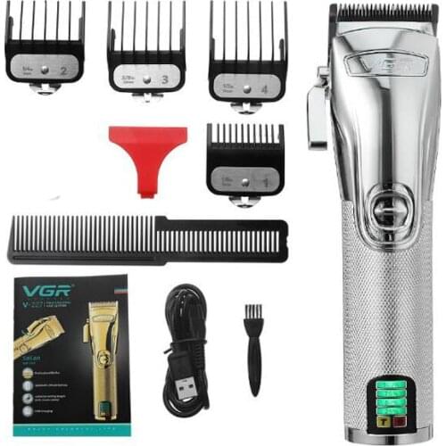 VGR 227 hair trimmer USB rechargeable hair clipper haircut machine oilhead clipper white hair carving clipper beard trimmer LCD