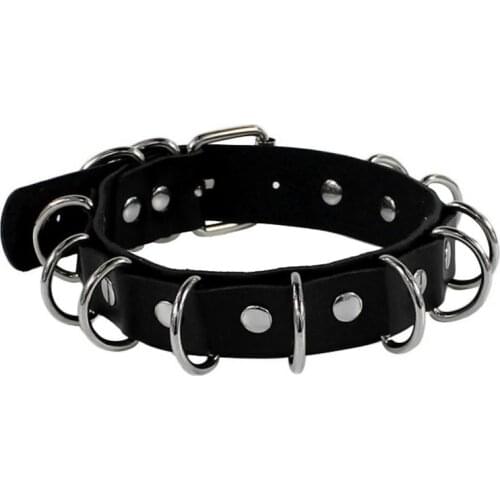 Multilayers Spike Rivet Circle Sexy Women Girls Harness Necklaces Metal O-Round Goth Choker Collar Necklace Neck Chocker Jewelry