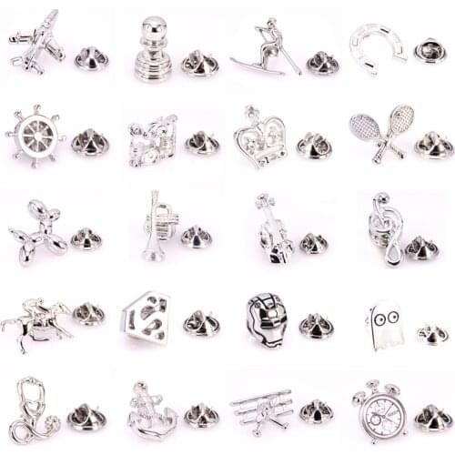 New summer brass material silver plated fashion mens Brooch mens and womens Lapel Pin Hat Scarf backpack badge jewelry gift