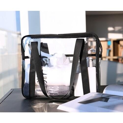 Fashion lady cosmetic bag transparent cosmetic bag travel zipper large capacity portable cosmetics and toiletries storage bag