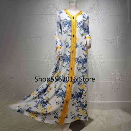 Muslim Fashion Woman Long Evening Dress Turkish Clothes Djellaba Femme Elegant Ladies Gown African Print Plus Size Boubou