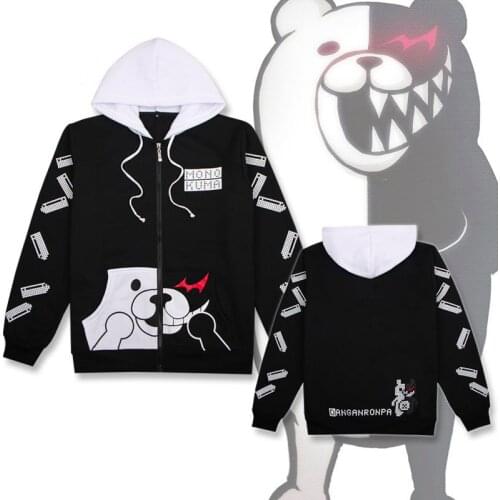 Dangan Ronpa monokuma top Coat Hoodies men Cosplay Costume boys Clothes mens clothing Outwear Cartoon Tops unisex cotton Jacket
