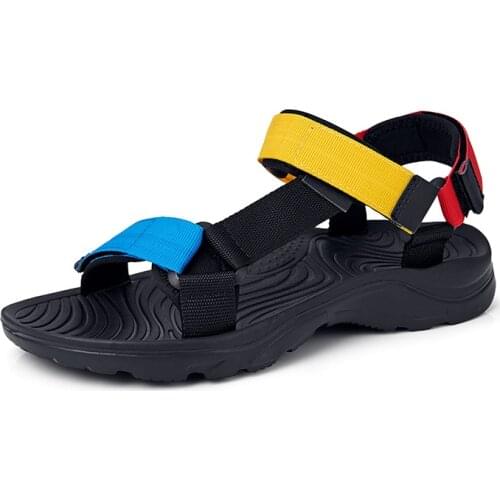 New Men webbing Sandals Non-slip Summer Flip Flops Outdoor Beach Slippers Casual Shoes Cheap Mens shoes Water Shoes