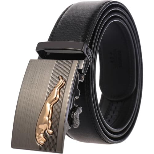 2021 New High Quality Jeans Belt Male Cummerbunds Automatic Buckle Genuine Leather Luxury Black Trouser Waist Belt Men Gift