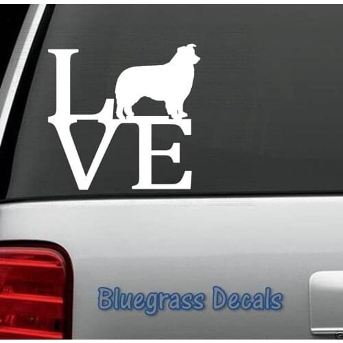 Border Collie LOVE DOG Decal Sticker LAPTOP Collar Puppy window sticker 15cm