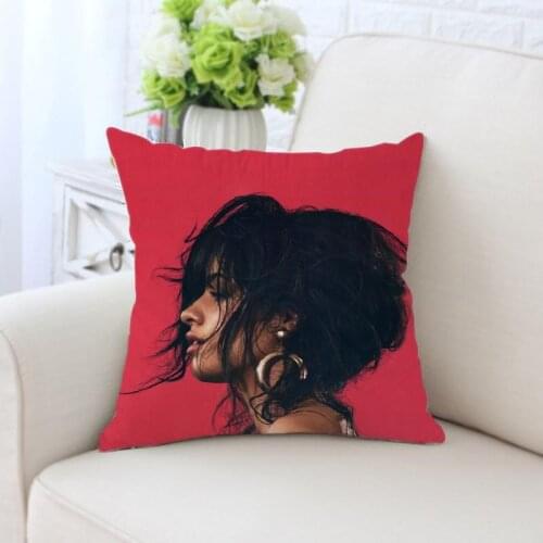 Custom Camila Cabello Pillowcase Square Zippered Home Decorative silk Pillow Cover Wedding Two Sides Printed Pillowcases
