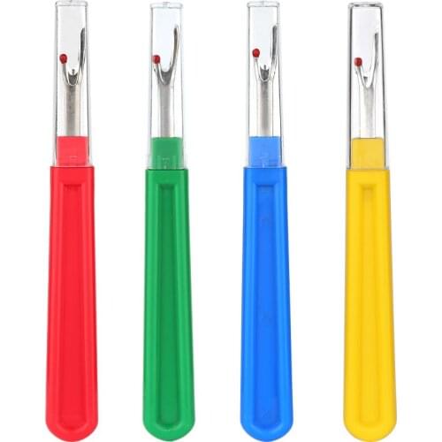 Nonvor 4Pcs Plastic Handle Craft Thread Cutter Seam Ripper Stitch Unpicker Cross-Stitch Sewing Thread Remover Tools