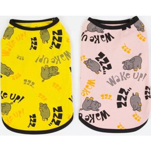 Pet Cat Dog Clothes Vest Summer Unisex Puppy Dogs Printed Cotton T-Shirt Sleeveless Clothes Apparel Cute Clothing For Small Dog