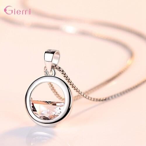 Genuine 925 Sterling Silver Pendant Necklace Fashion Jewelry For Women Girls Engagement Anniversary Wholesale