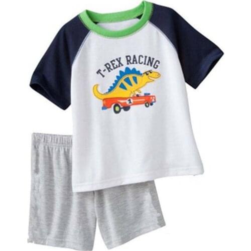 New Cute Dinosaur Animals Pajamas For Boys Short Sleeves Pyjamas Cotton Kids Pijama Infantil Home Wear Sleepwears