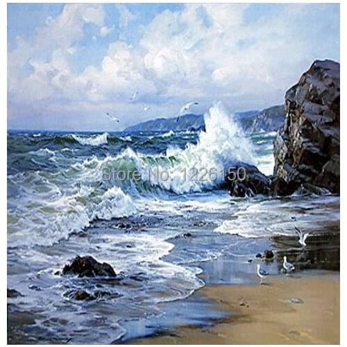 Preofessional 10*20ft Hand Painted muslin backdrops 13-01, sea & beach scenic photo Background , photography studio background