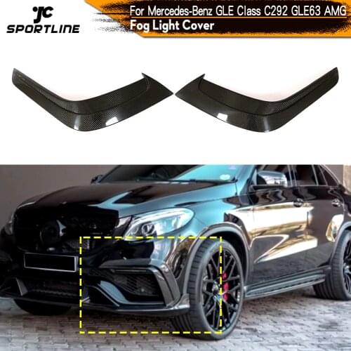 Carbon Fiber Front Bumper Splitters Fins Canards For Mercedes-Benz GLE Class C292 GLE63 AMG 2015 - 2018