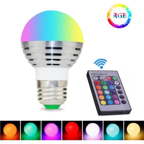 Hot RGB LED Bulb E27 E14 3W LED Lamp Light Led Spotlight Spot light Bulb 16 Color Change Dimmable Lampada led 110v 220v 10pcs