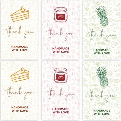 50Pcs/pack Thank You Handmade With Love Sticker Seal Label For Small Business Handmade Food Or Gift Decor Stationery Supplies