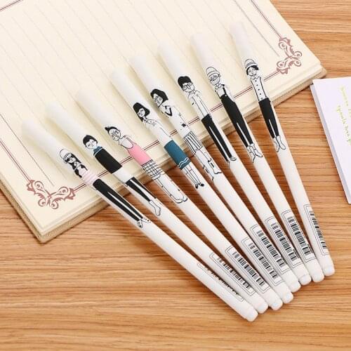 80 PCS NEW Hand-painted Character Expression Neutral Pen Cute Fresh Student Stationery Pen Concise Office Supplies Signature Pen