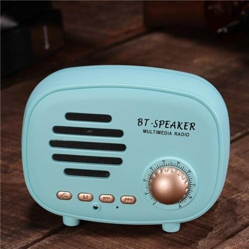 Mini Bluetooth Speaker Portable fm Radio Retro Bluetooth Column Stereo Mini USB Wireless Loud Speakers with Microphone