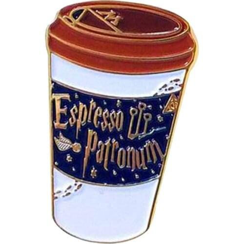 Espresso Patronum Brooch coffee cup enamel pin caffeine lovers gift