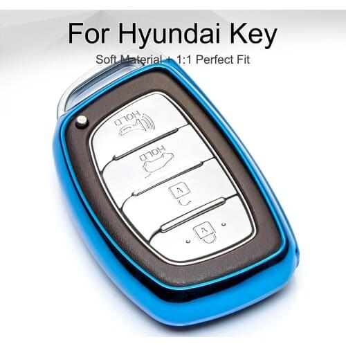 Car Key Case Cover Soft TPU for Hyundai IX20 IX35 I20 I10 I40 I30 Kona Accent Creta Tucson Solaris Sonata Elantra Keyring Chain