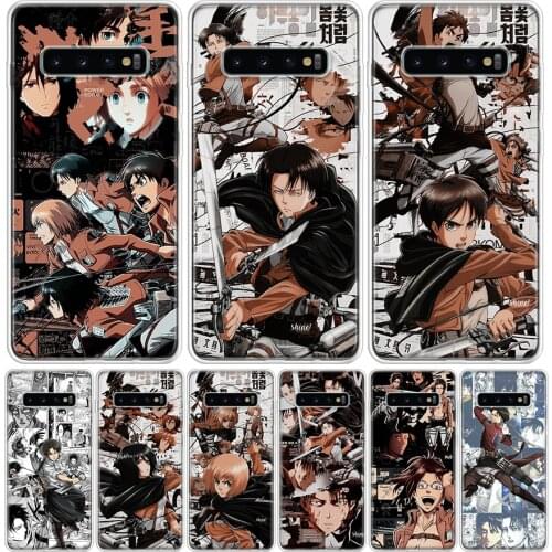 A Hot Attack on Titan Manga Phone Case for Samsung Galaxy S10 S20 Ultra Note 10 9 8 S9 S8 S7 J4 J6 J8 Plus Lite + Popular Cover