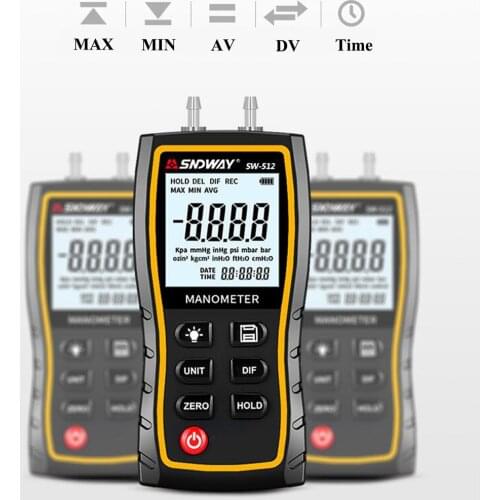 Digital Manometer Air Pressure Gauge 11 Unit Vacuum Pressure Gauges Differential Natural Gas Pressure Gauge Meter Measurement