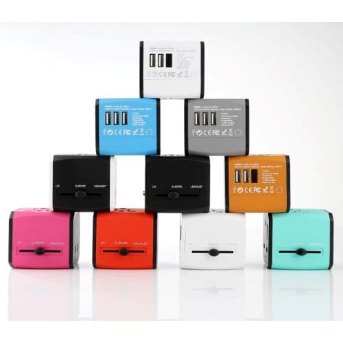 FRON International Universal Dual USB Plug Socket Converter Multi-Function Portable Travel Charger Power Adapter US UK EU AU