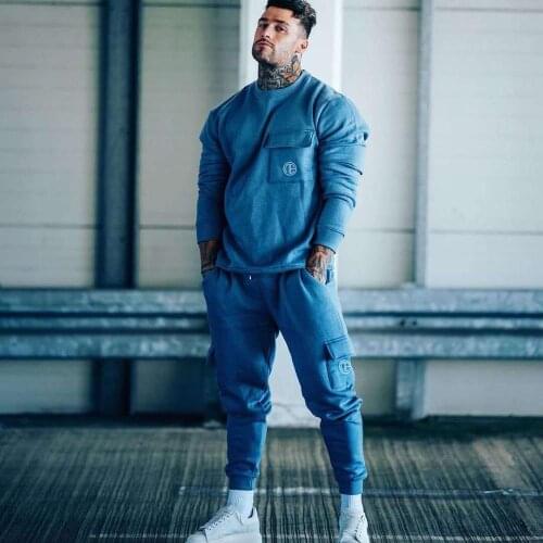 Winter 2 Piece Men’s Set Casual Sweatshirt+Sweatpants Tracksuit Man Brand Fitness Sport Suits Fashion Hoodie Pants Tracksuits