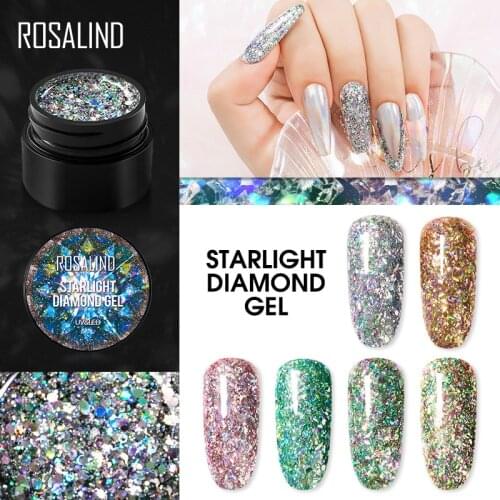 Nail-Polish Manicure Starlight Diamond-Gel Primer Glitter Painting Bright Shiny Nail-Art-Design Varnishes Glue 5ml 6 Colors Gel