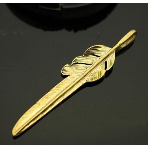 Brass Gaoqiao Feather Hanging Pure Copper Feather Hanging DIY Luggage Apparel Accessories Copper Key Hook Factory Pendant