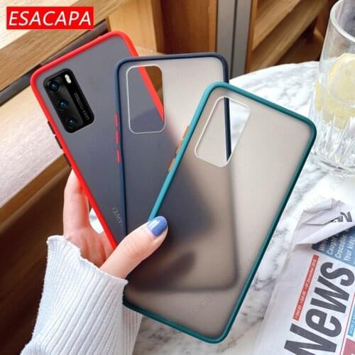 Matte Translucent Phone Case For Huawei P50 P40 P30 Pro P Smart 2021 Soft Frame Silicone Shockproof For Huawei Honor V40 30Lite