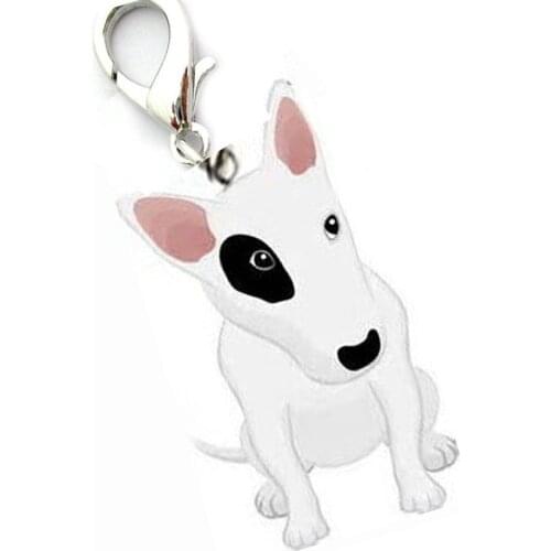 Mini Alloy pet supply cat dog pendant tags bull terrier identity ID hanging collar jewelry items bullterrier for small puppy #20