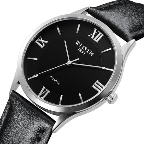 Mens Watch Fashion Business Wristwatch Waterproof Leather Belt Watch Large Dial Horloges Mannen Luxury Male Clock Men Gift