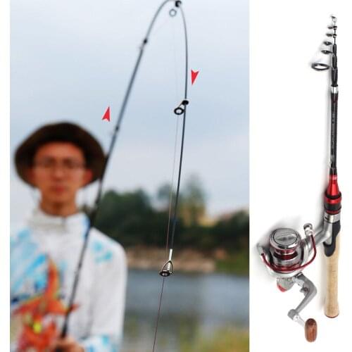 NEW 1.8M ul power Telescopic Fishing Rod and reel set Carbon Fiber lure fishing pole Travel Fishing Tackle 1-7g Lure Weight