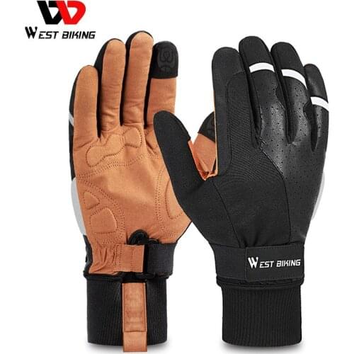West Biking Ski Snowboard Gloves Men Women Bike Bicycle Gloves Full Finger Winter Sports Breathable Cycling Gloves