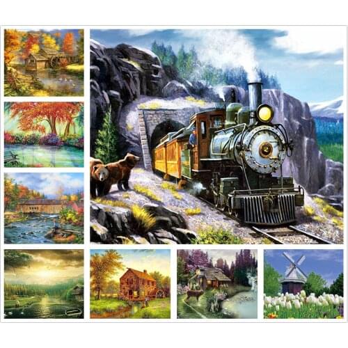 Valley Scenery Trees 5D Diy Full Square and Round Diamond Painting Embroidery Cross Stitch Kit Wall Art Handcraft Home Decor