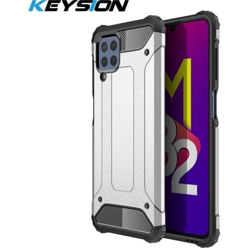KEYSION Shockproof Armor Case for Samsung M32 M02S M62 M51 M31S PC+ Silicone Phone Back Cover for Galaxy A22 A82 A03S F62 F52 5G