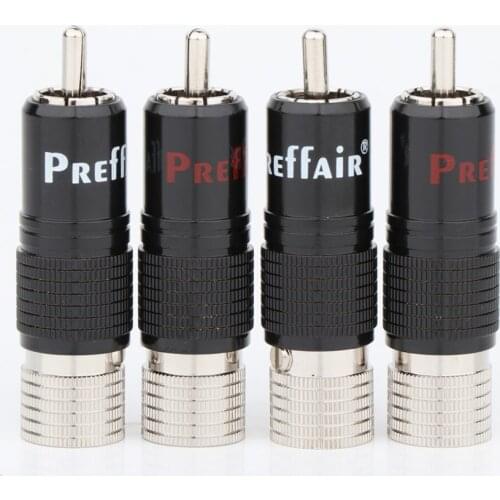 Preffair 4PCS R1738 Rhodium plated RCA connector unsolder RCA connector screws locking RCA
