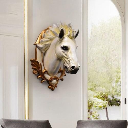 Retro lifelike horse head decoration home office shop wall decoration creative wall three-dimensional wall hanging