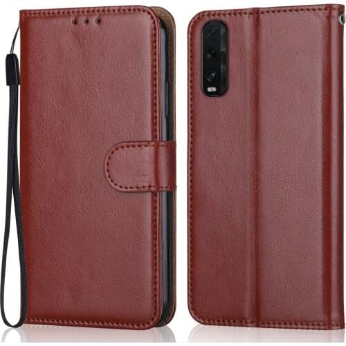 Folio Luxury Leather Case for On OPPO Find X2 Wallet Stand Flip Case Phone Bag with Strap