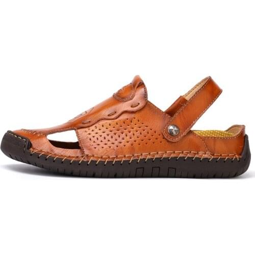 Sandalias casual 2018 for big comfort shoes man 39 male sandalhas cuero roman sandales sandals on slip breathable genuine para